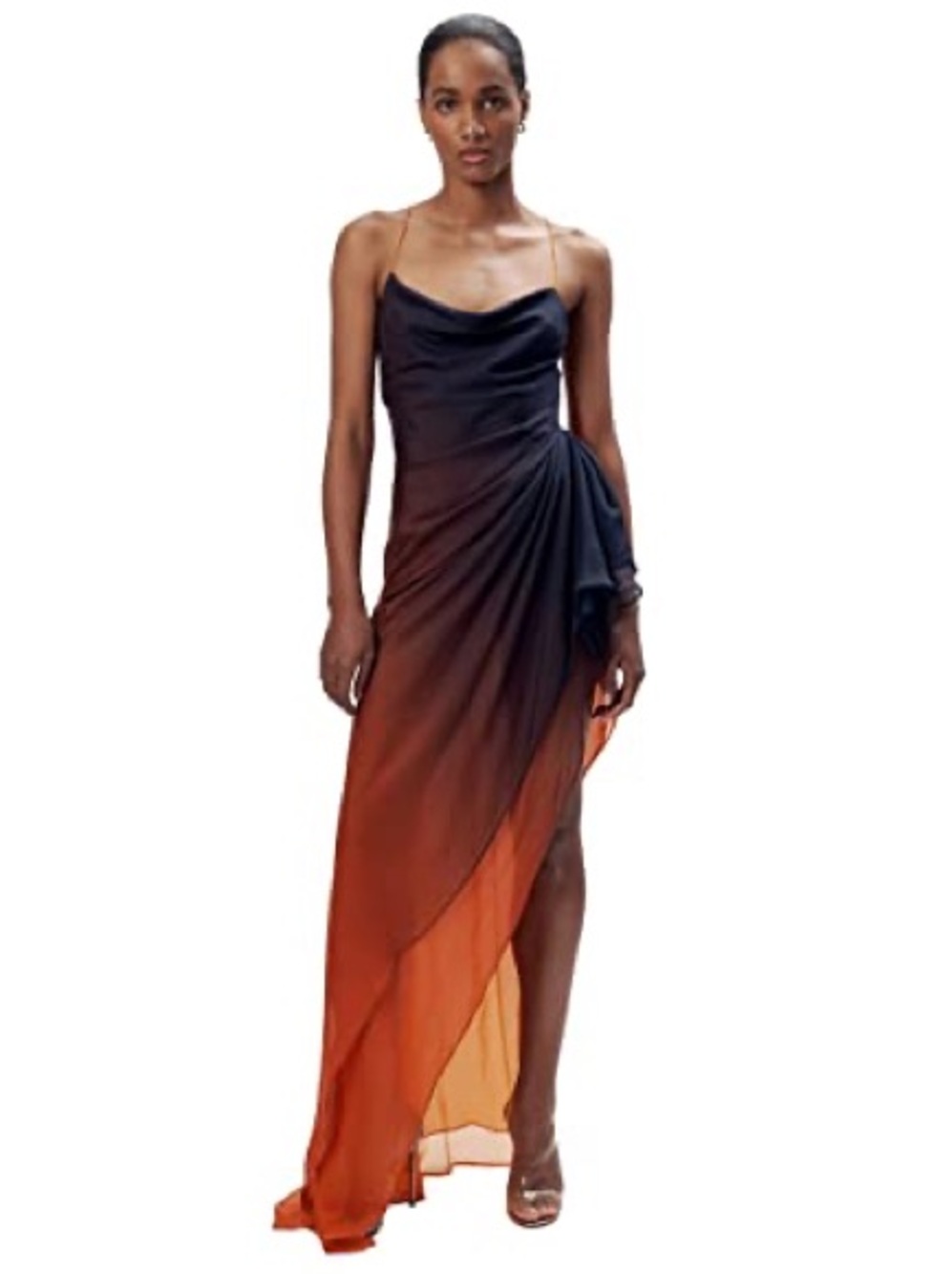 Ronny Kobo Collection Tyler Burnt Orange Ombre Slip Gown